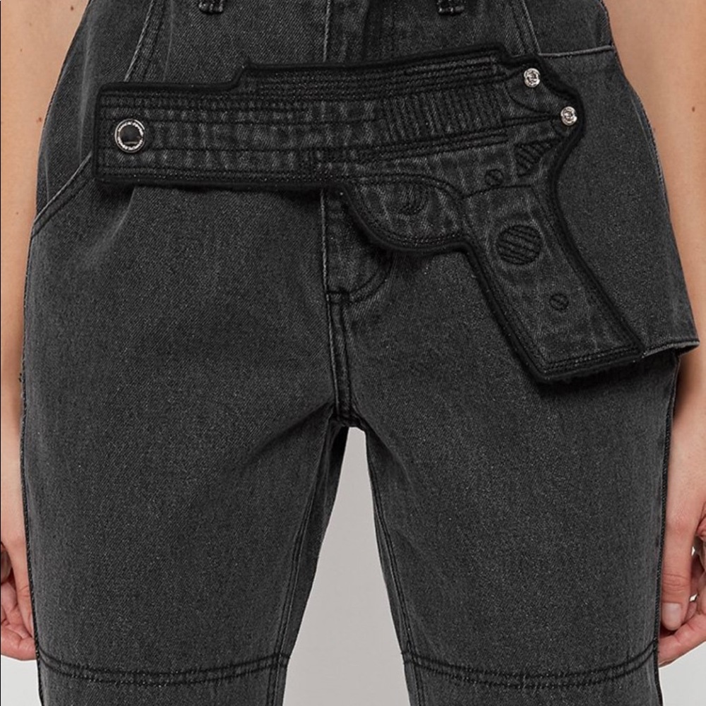 Washed black straight jeans - Picture 4 of 4